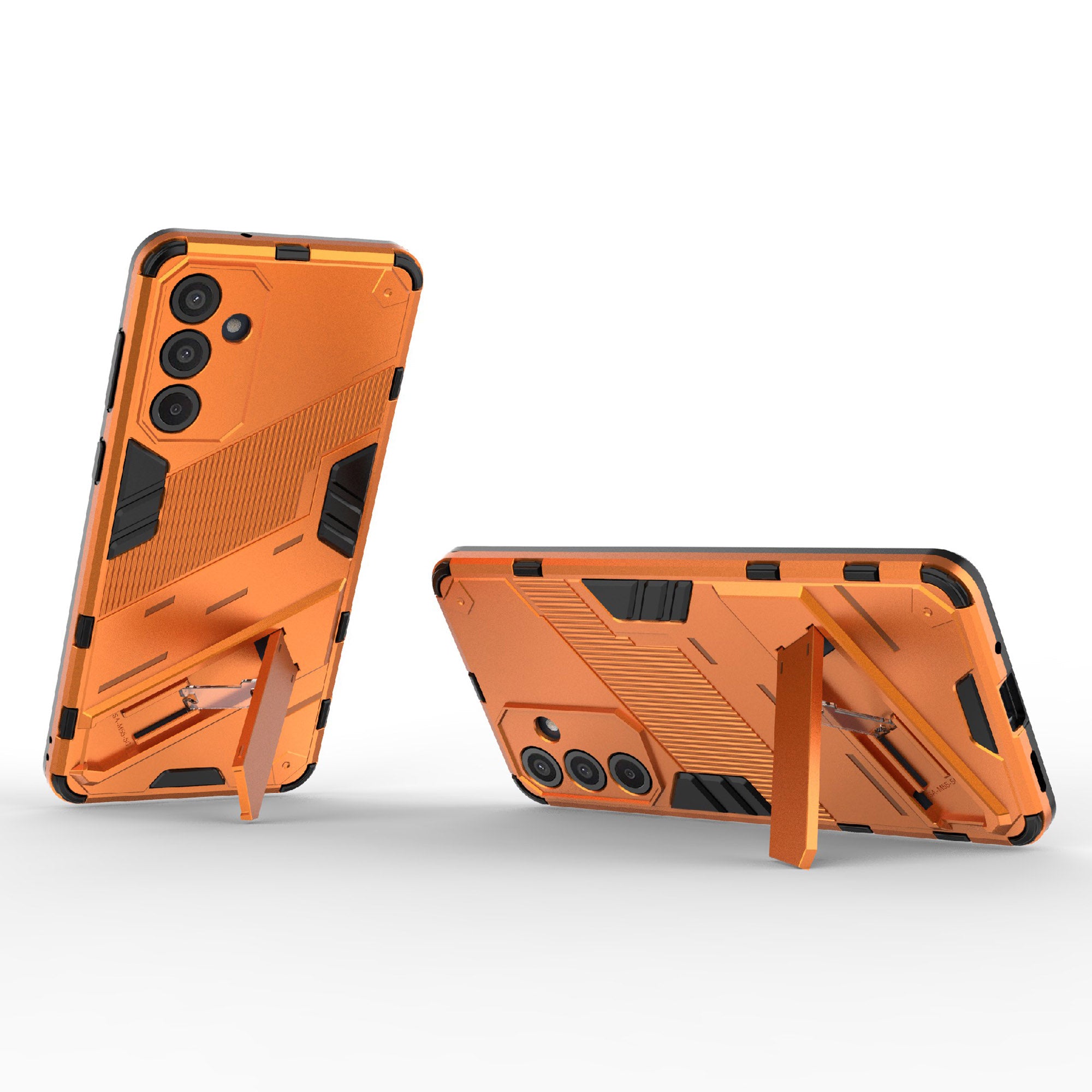 For Samsung Galaxy M55 5G Case Kickstand Protective PC+TPU Phone Cover - Orange