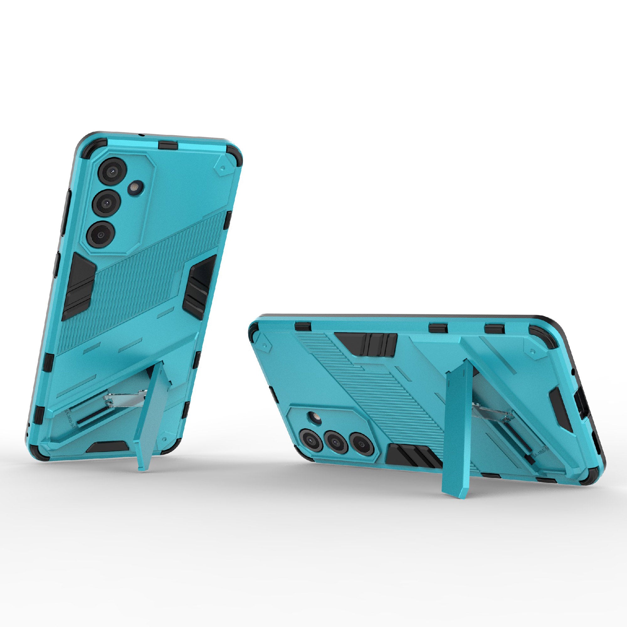 For Samsung Galaxy M55 5G Case Kickstand Protective PC+TPU Phone Cover - Baby Blue