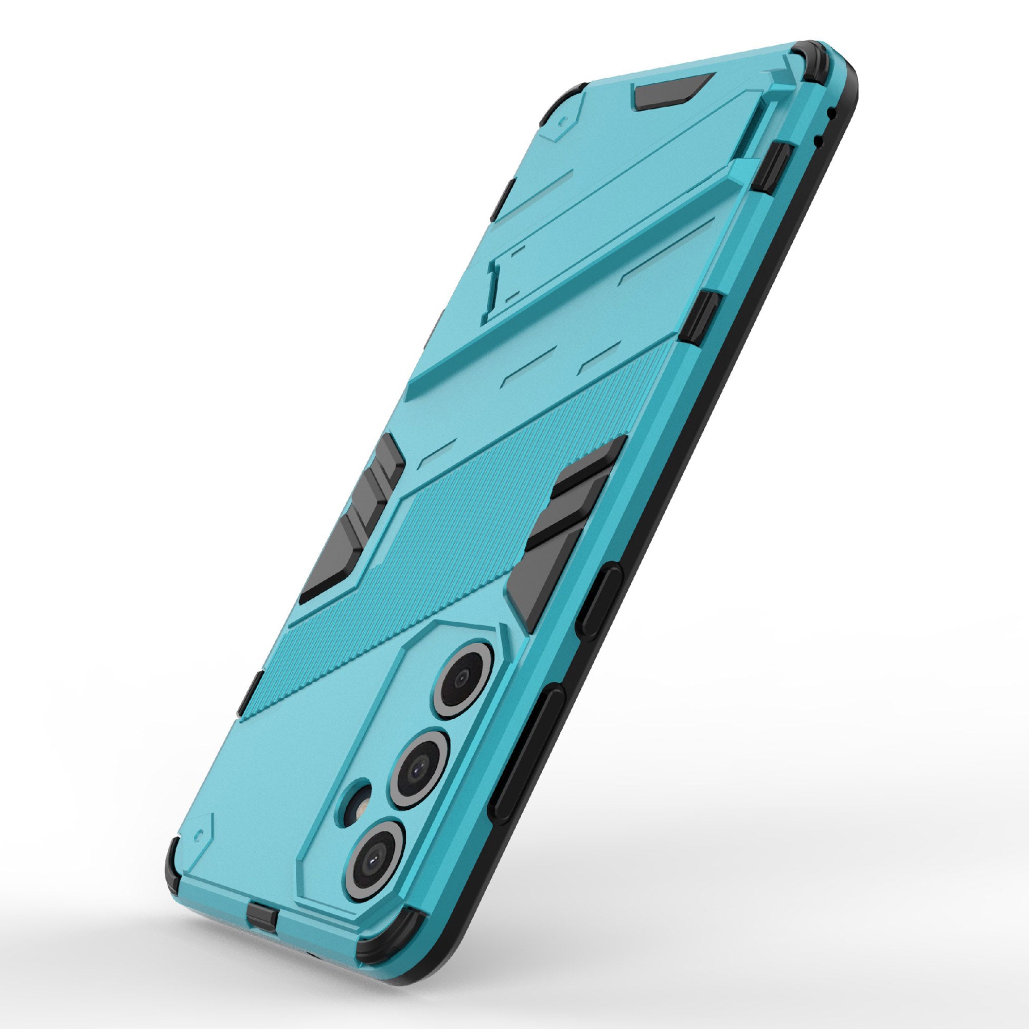 For Samsung Galaxy M55 5G Case Kickstand Protective PC+TPU Phone Cover - Baby Blue