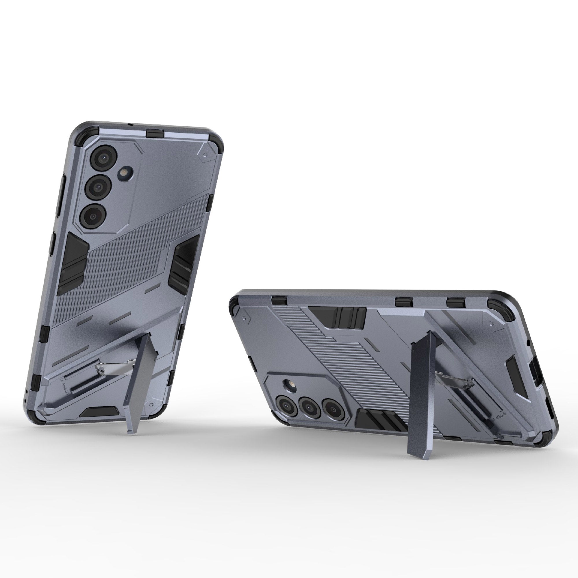 For Samsung Galaxy M55 5G Case Kickstand Protective PC+TPU Phone Cover - Dark Blue