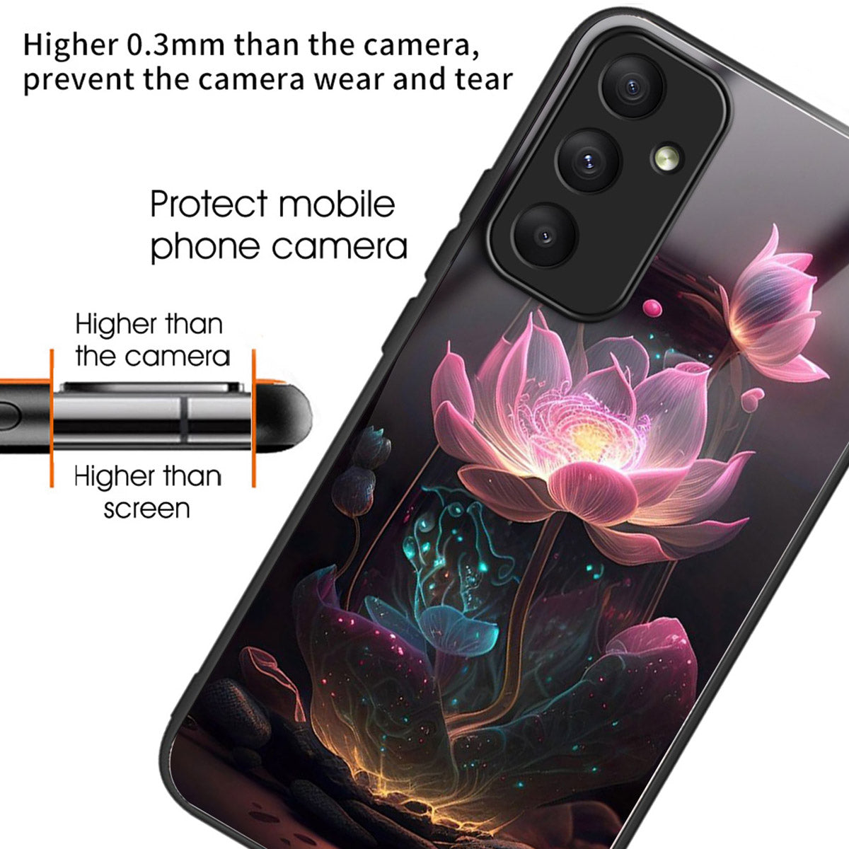For Samsung Galaxy A33 5G Case Pattern Printed Tempered Glass TPU Phone Cover - Style A