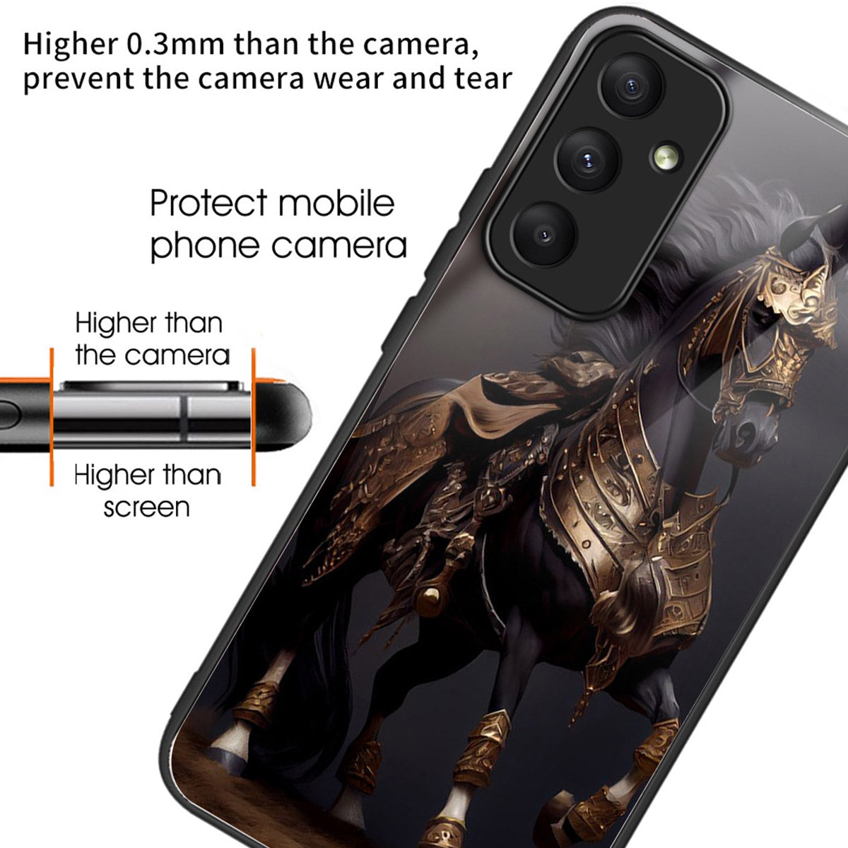 For Samsung Galaxy A33 5G Case Pattern Printed Tempered Glass TPU Phone Cover - Style C