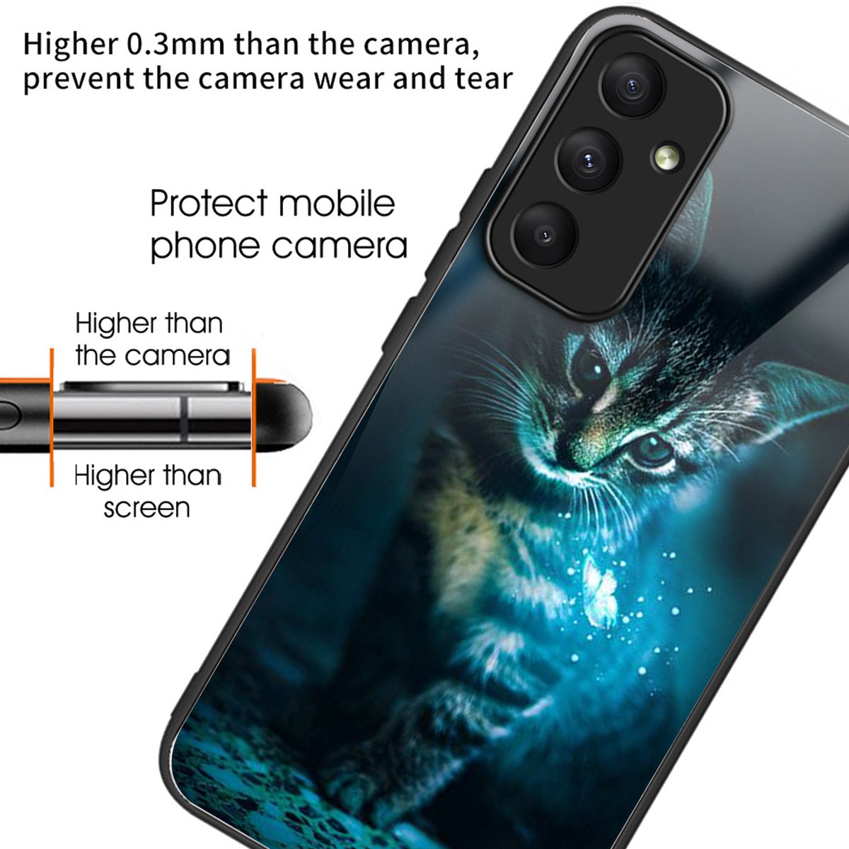 For Samsung Galaxy A33 5G Case Pattern Printed Tempered Glass TPU Phone Cover - Style H