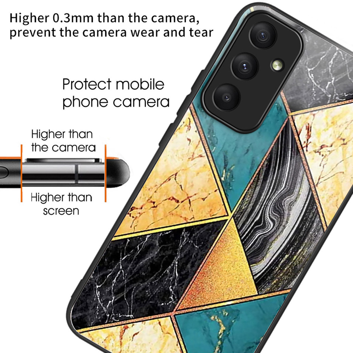 For Samsung Galaxy A33 5G Case Pattern Printed Tempered Glass TPU Phone Cover - Style I