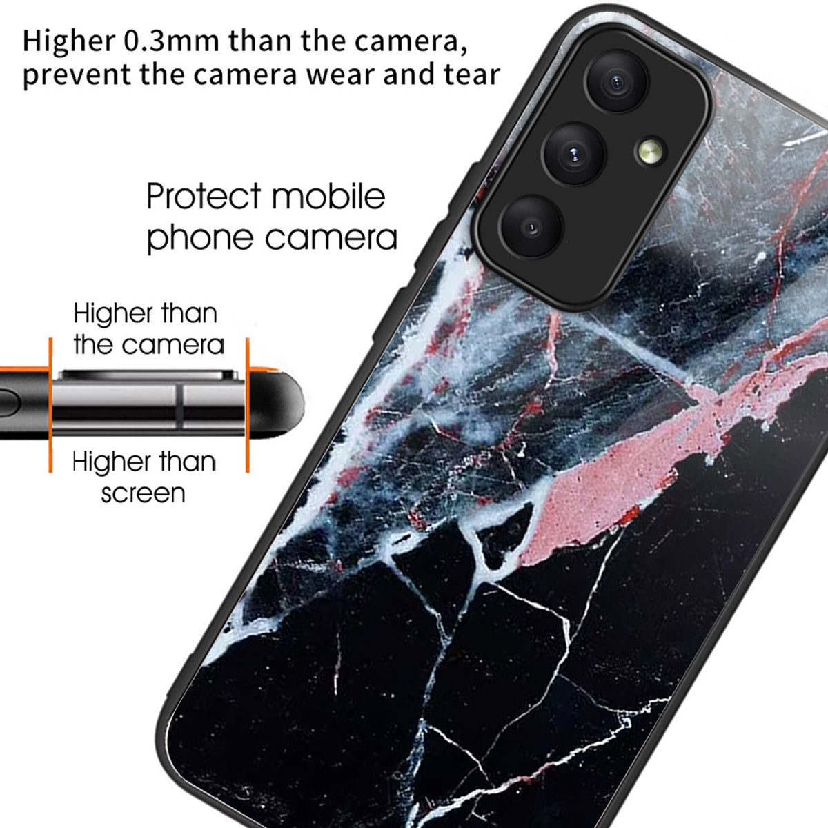 For Samsung Galaxy A33 5G Case Pattern Printed Tempered Glass TPU Phone Cover - Style J