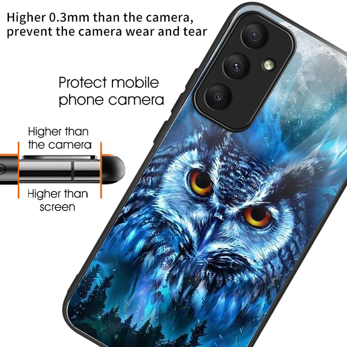 For Samsung Galaxy A33 5G Case Pattern Printed Tempered Glass TPU Phone Cover - Style K