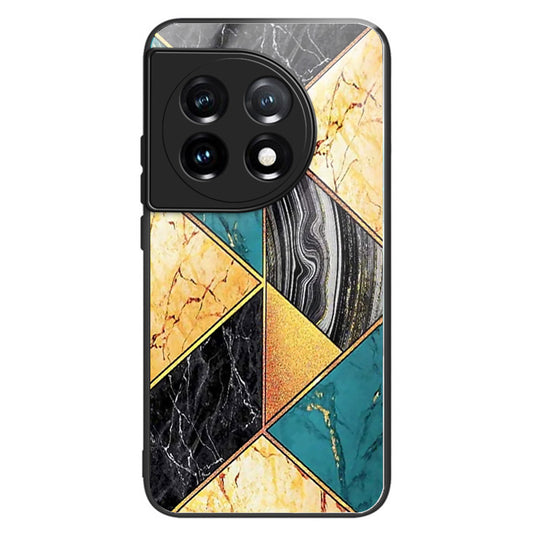 For OnePlus Ace 3 5G / 12R 5G TPU Case Pattern Printing Tempered Glass Back Phone Cover - Style A