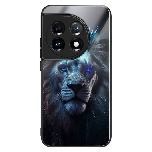 For OnePlus Ace 3 5G / 12R 5G TPU Case Pattern Printing Tempered Glass Back Phone Cover - Style E