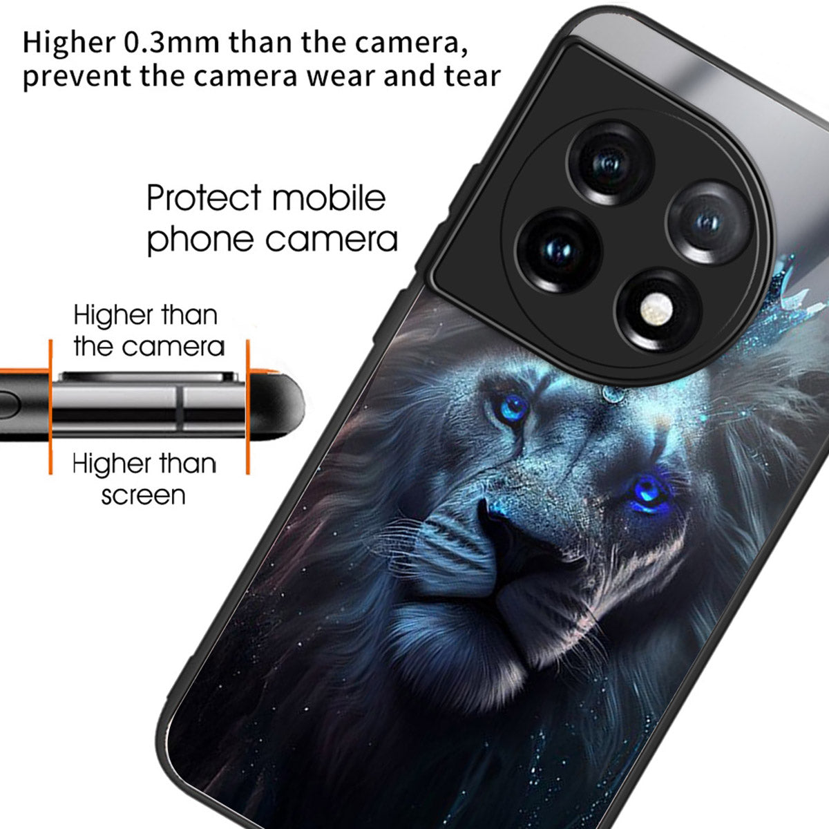 For OnePlus Ace 3 5G / 12R 5G TPU Case Pattern Printing Tempered Glass Back Phone Cover - Style E