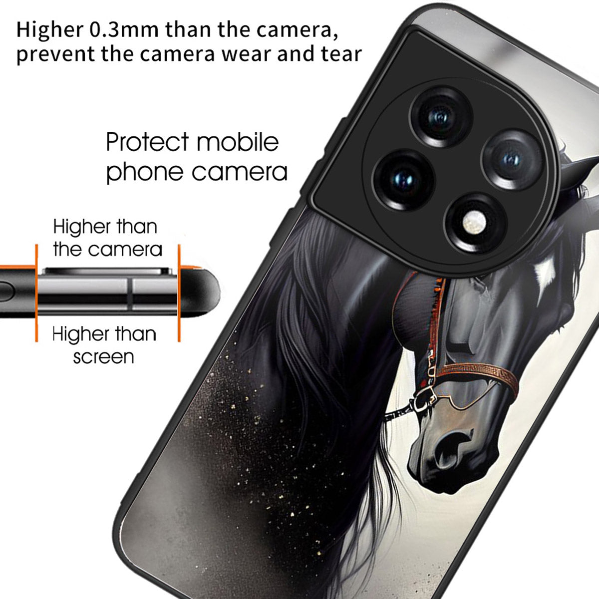 For OnePlus Ace 3 5G / 12R 5G TPU Case Pattern Printing Tempered Glass Back Phone Cover - Style F