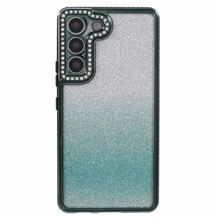 For Samsung Galaxy S22 5G Case TPU Bling Glitter Gradient Protective Phone Cover - Midnight Green