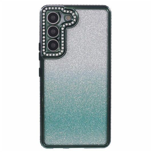 For Samsung Galaxy S22 5G Case TPU Bling Glitter Gradient Protective Phone Cover - Midnight Green