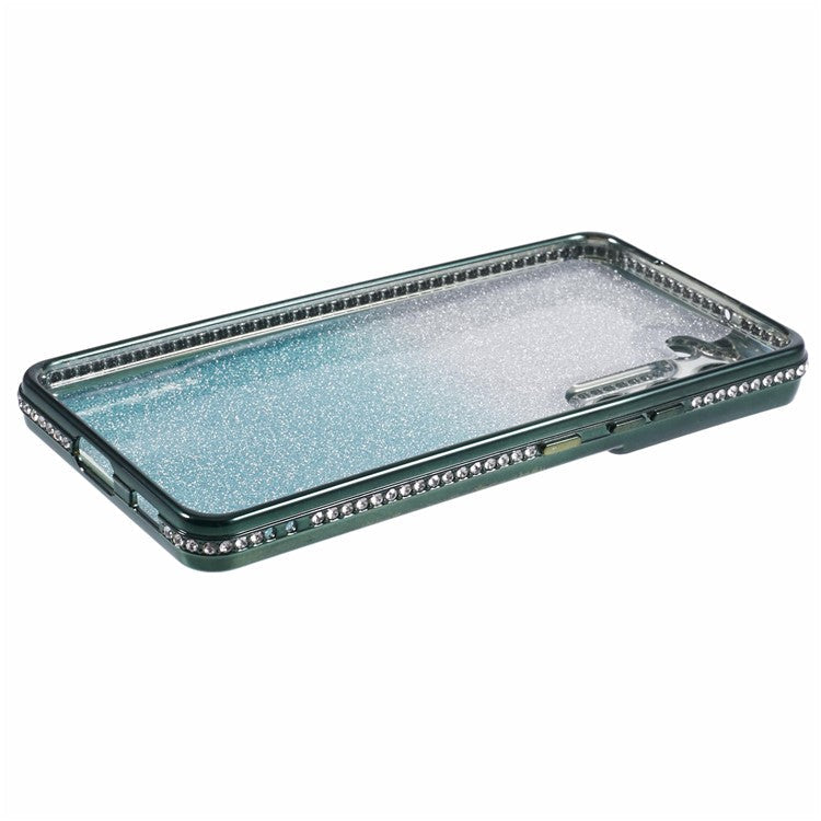 For Samsung Galaxy S22 5G Case TPU Bling Glitter Gradient Protective Phone Cover - Midnight Green