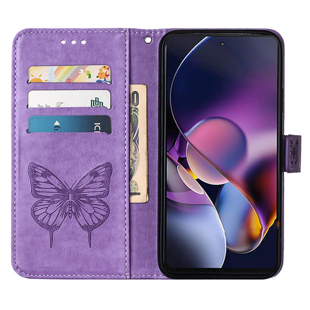 YB Imprinting Series-4 For OnePlus Nord CE4 5G Leather Case Stand Wallet Butterfly Phone Cover - Light Purple