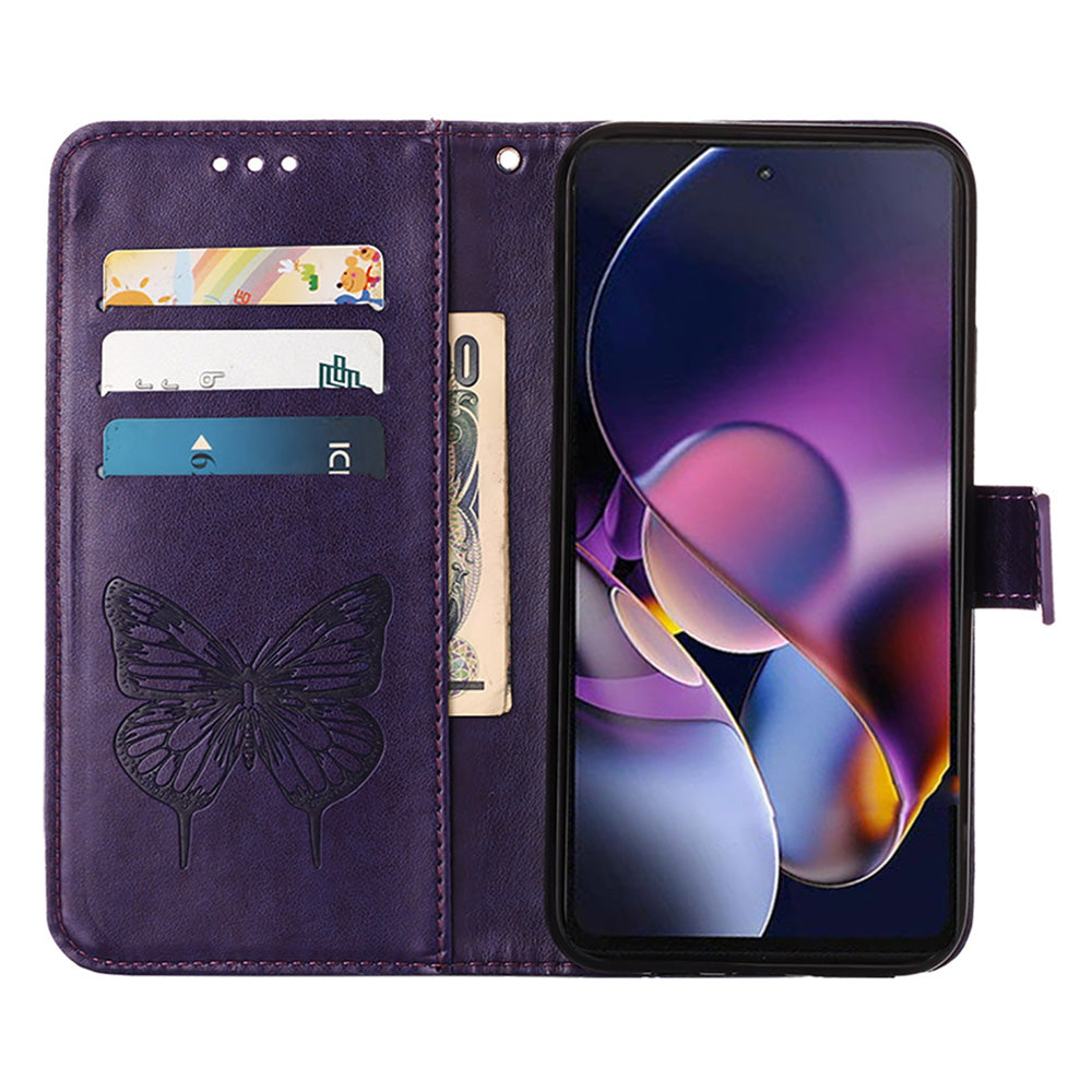 YB Imprinting Series-4 For OnePlus Nord CE4 5G Leather Case Stand Wallet Butterfly Phone Cover - Dark Purple