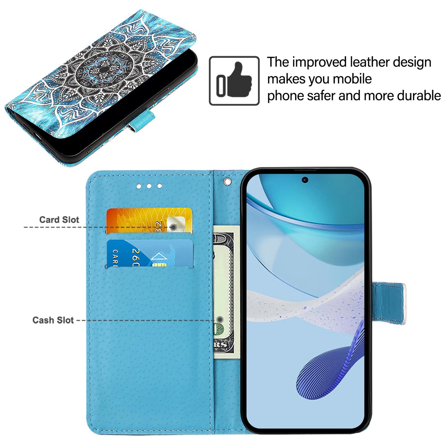 YB Pattern Printing Leather Series-4 for OnePlus Nord CE4 5G Case Anti-scratch Leather Flip Phone Cover - Mandala Flower