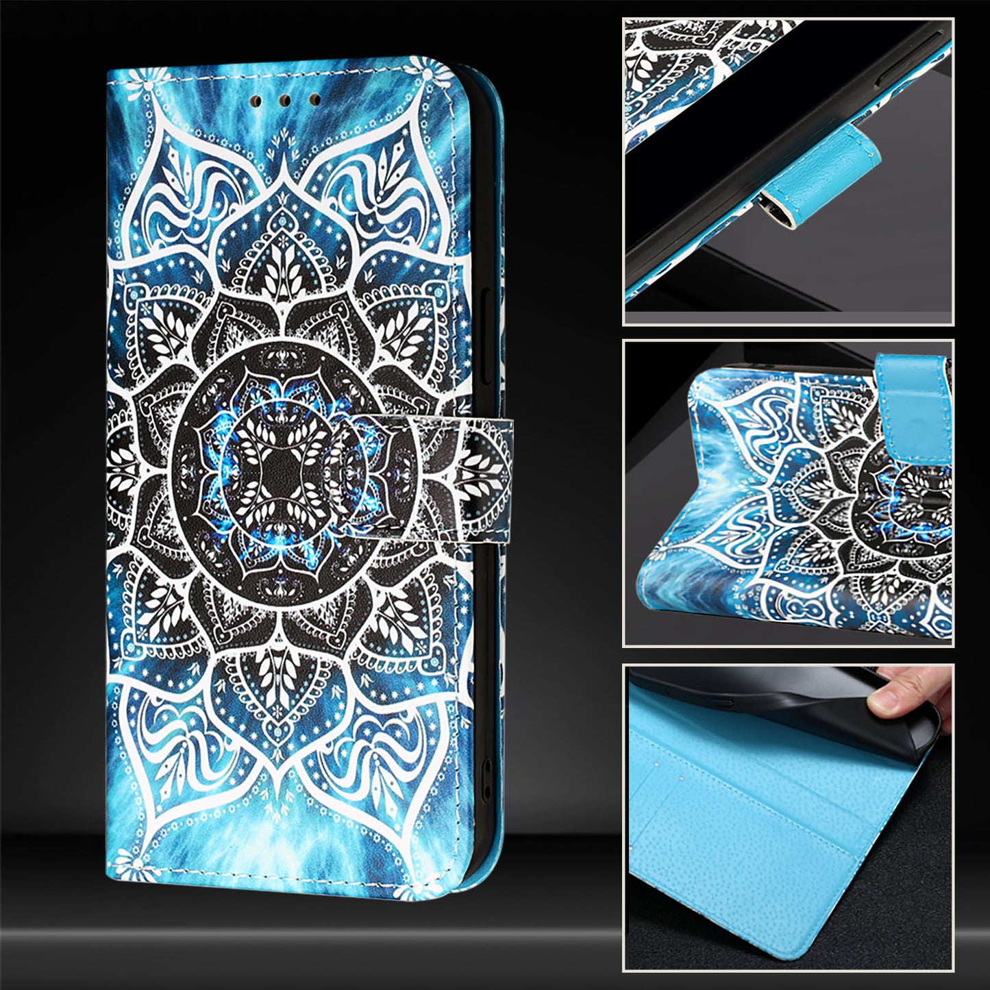 YB Pattern Printing Leather Series-4 for OnePlus Nord CE4 5G Case Anti-scratch Leather Flip Phone Cover - Mandala Flower