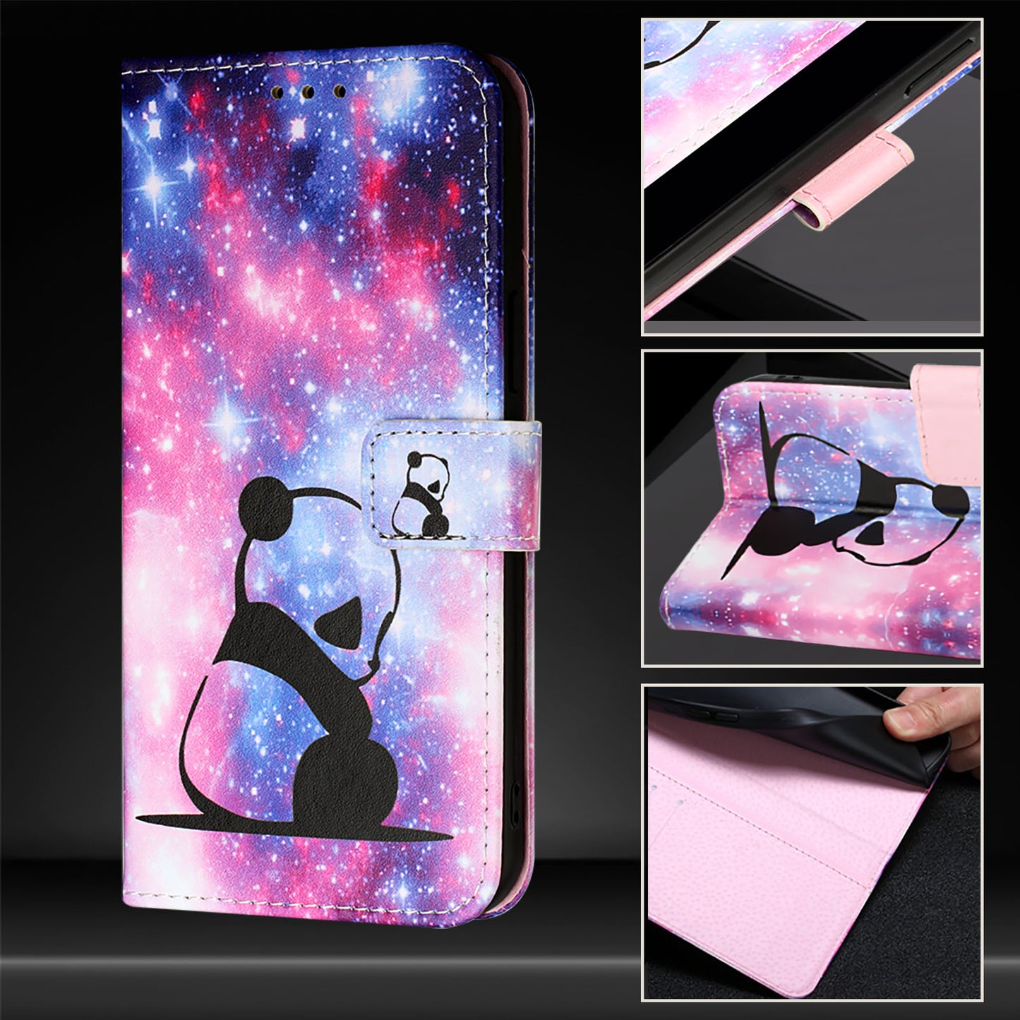 YB Pattern Printing Leather Series-4 for OnePlus Nord CE4 5G Case Anti-scratch Leather Flip Phone Cover - Baby Panda