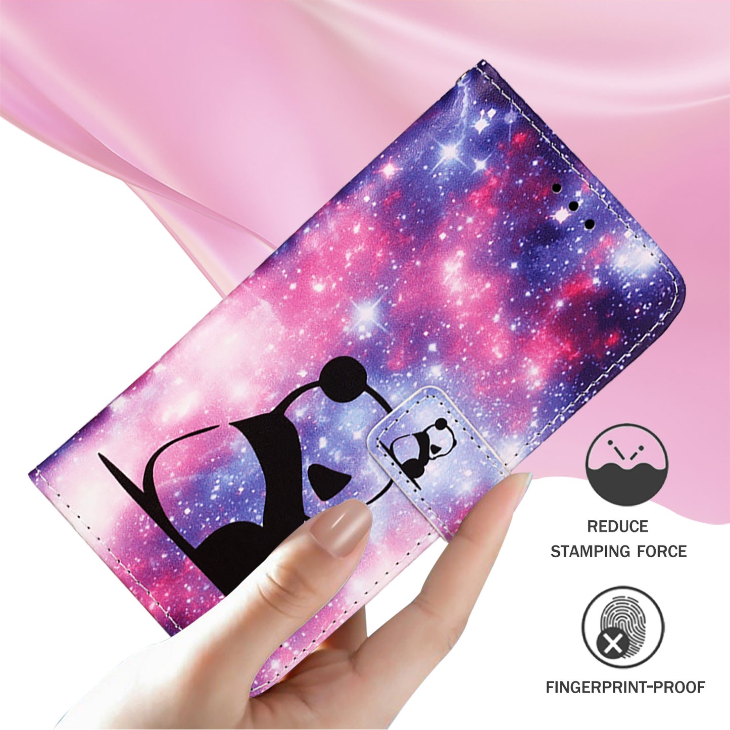 YB Pattern Printing Leather Series-4 for OnePlus Nord CE4 5G Case Anti-scratch Leather Flip Phone Cover - Baby Panda