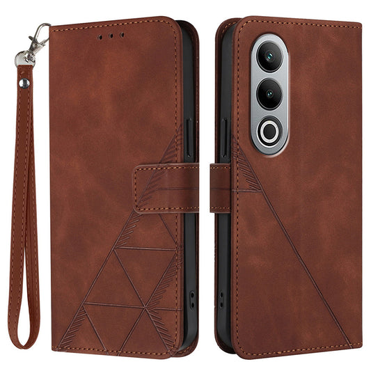 YB Imprinting Series-1 For OnePlus Nord CE4 5G Leather Wallet Case Phone Cover with Strap - Brown