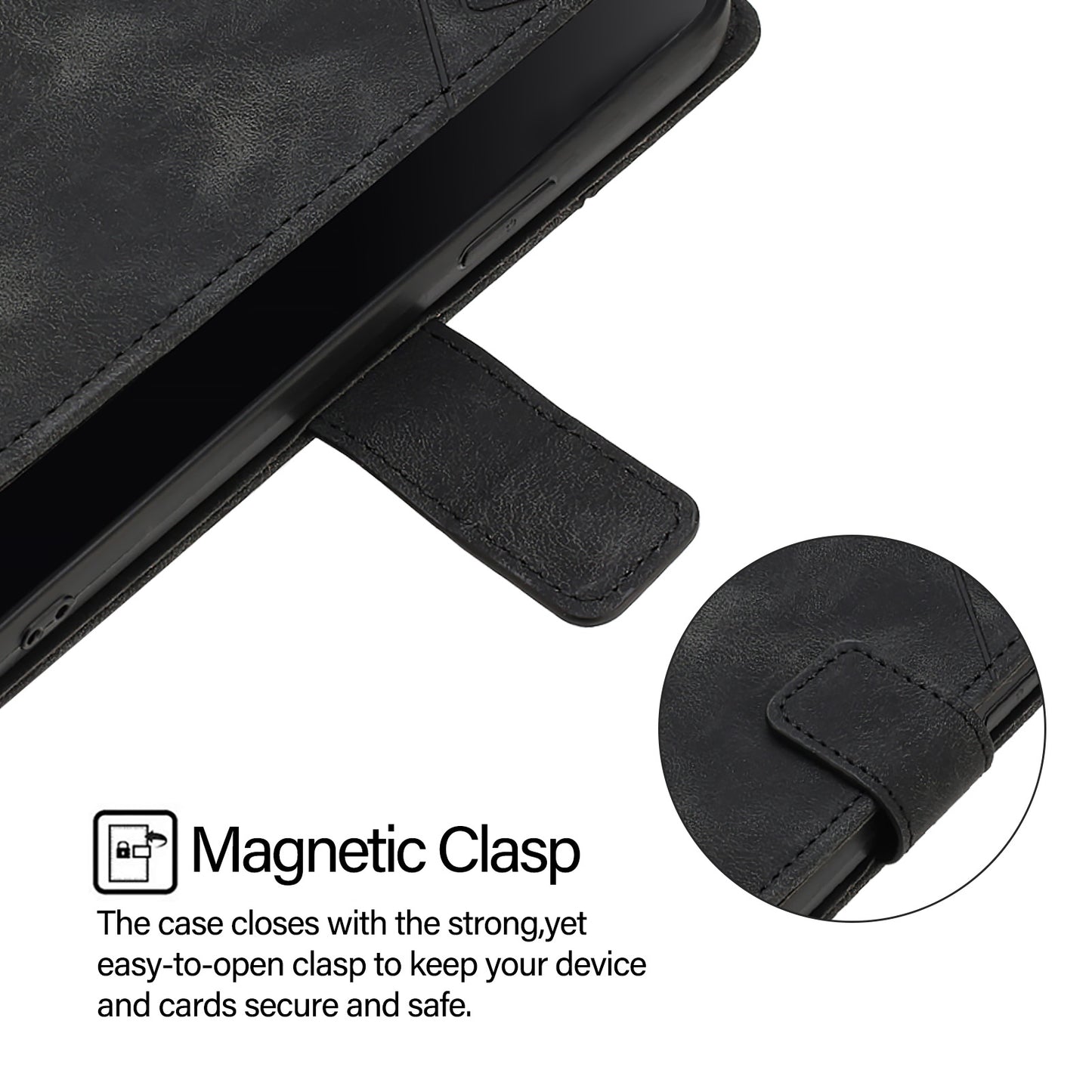PT005 YB Imprinting Series-7 for OnePlus Nord CE4 5G Leather Wallet Phone Case with Shoulder Strap - Black