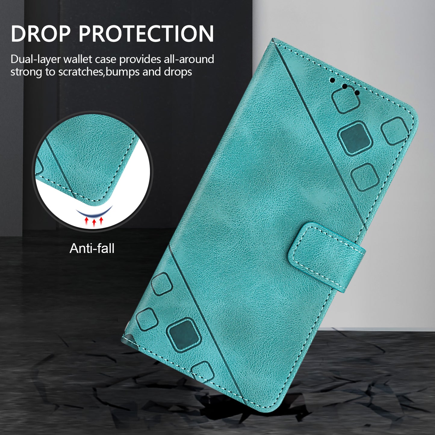 PT005 YB Imprinting Series-7 for OnePlus Nord CE4 5G Leather Wallet Phone Case with Shoulder Strap - Green