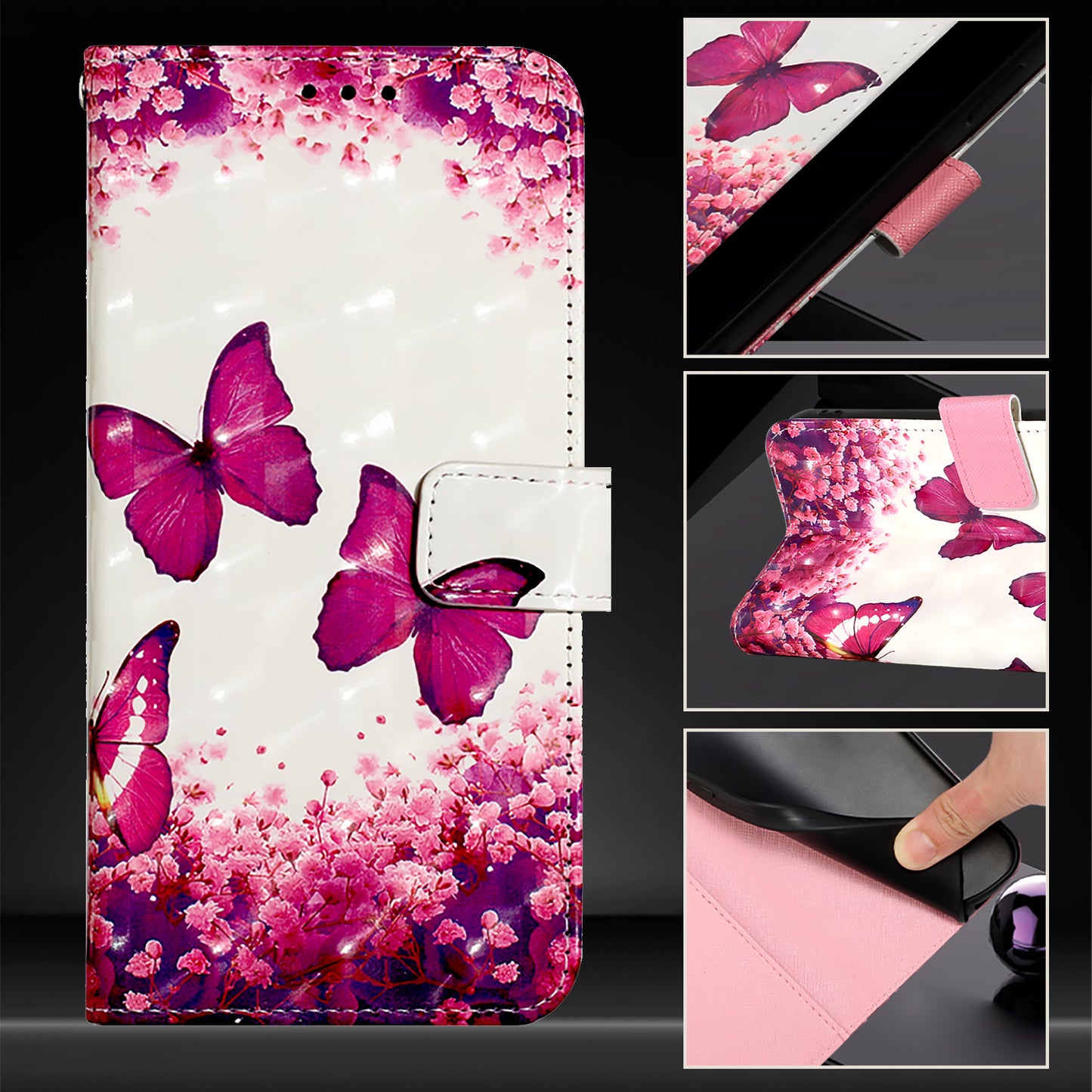 YB Pattern Printing Leather Series-2 For OnePlus Nord CE4 5G Case Protective Leather Phone Shell - Rose Butterflies