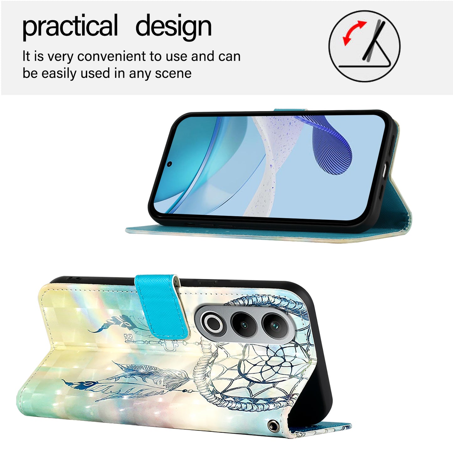 YB Pattern Printing Leather Series-2 For OnePlus Nord CE4 5G Case Protective Leather Phone Shell - Dream Wind Chime