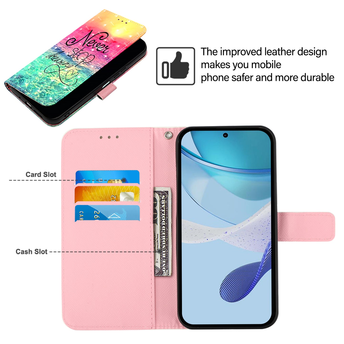 YB Pattern Printing Leather Series-2 For OnePlus Nord CE4 5G Case Protective Leather Phone Shell - Never Stop Dreaming