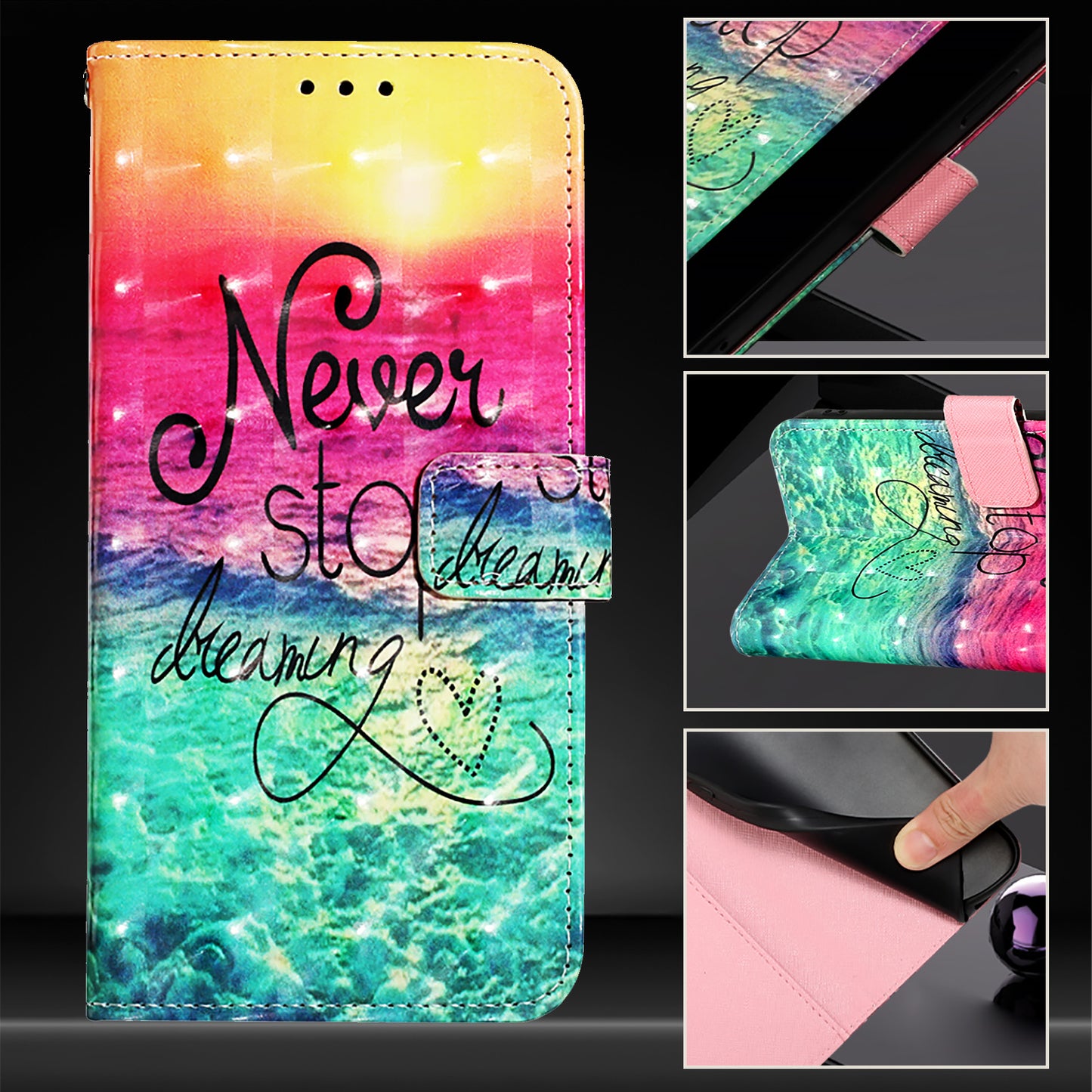 YB Pattern Printing Leather Series-2 For OnePlus Nord CE4 5G Case Protective Leather Phone Shell - Never Stop Dreaming