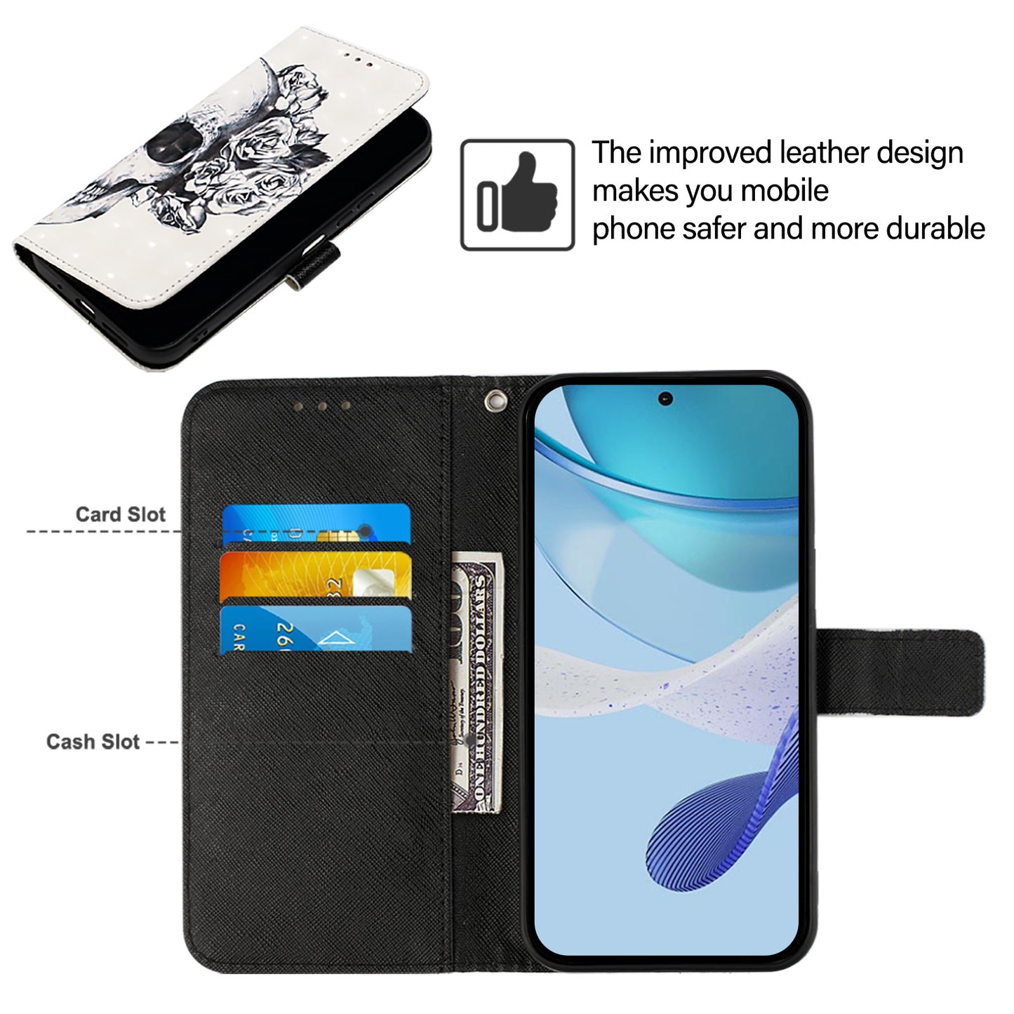 YB Pattern Printing Leather Series-2 For OnePlus Nord CE4 5G Case Protective Leather Phone Shell - Skull