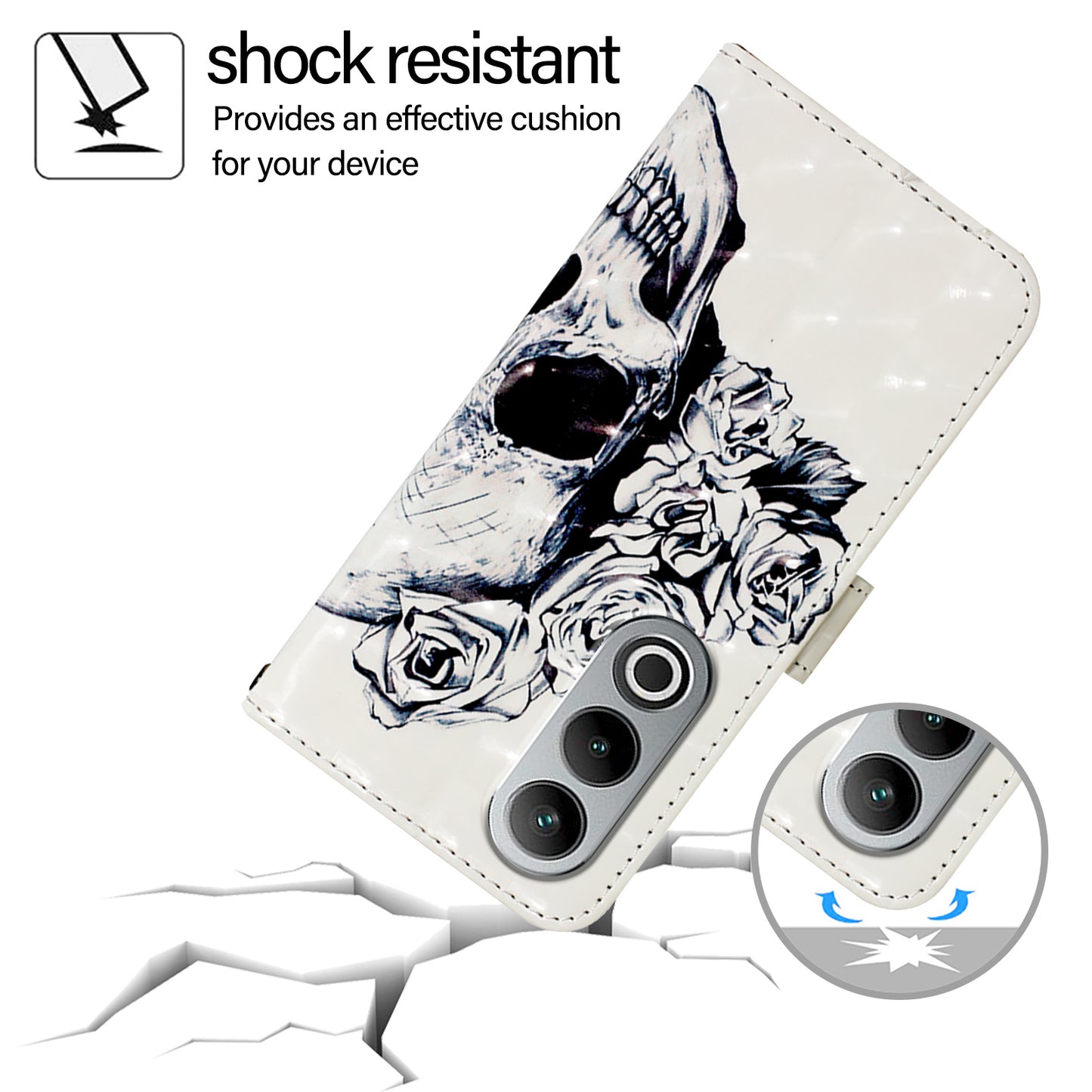 YB Pattern Printing Leather Series-2 For OnePlus Nord CE4 5G Case Protective Leather Phone Shell - Skull