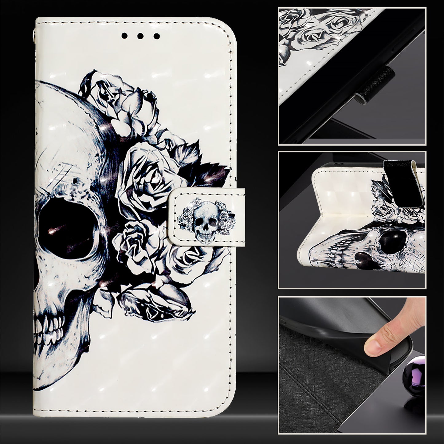 YB Pattern Printing Leather Series-2 For OnePlus Nord CE4 5G Case Protective Leather Phone Shell - Skull
