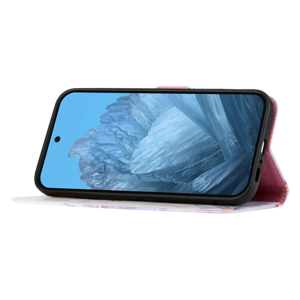 YB Pattern Printing Leather Series-5 For OnePlus Nord CE4 5G Case Wallet Stand Phone Cover - White+Purple LS006