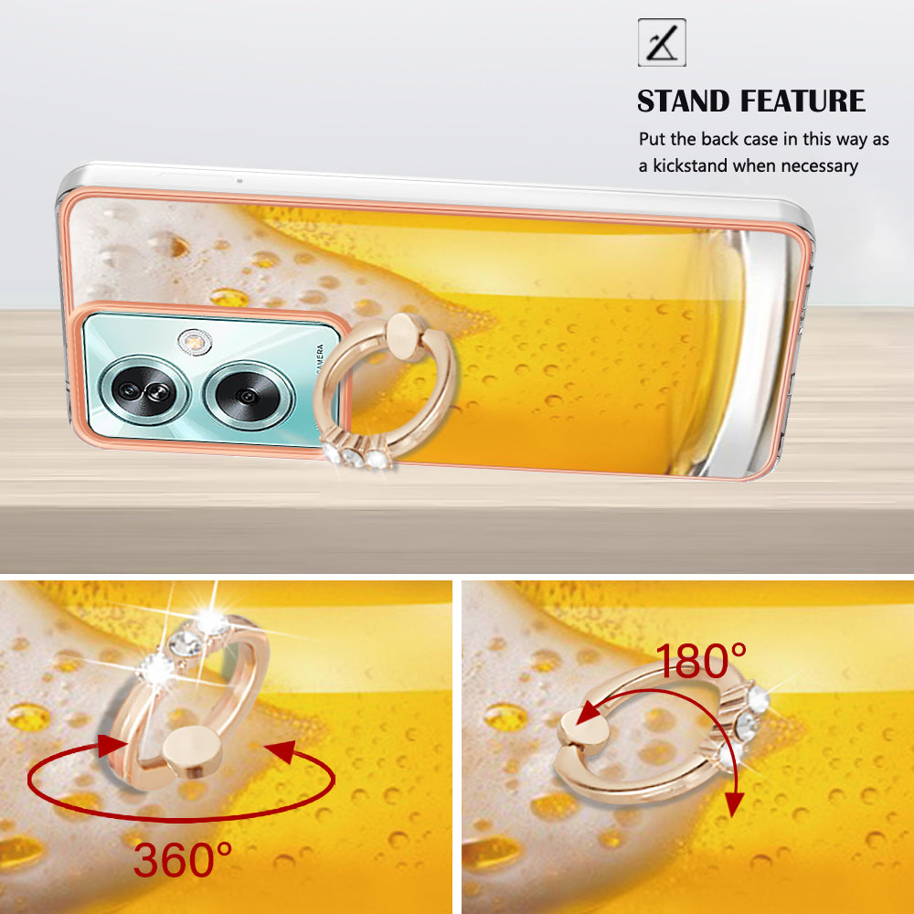 YB IMD Series-20 Style D for Oppo A79 5G / A2 5G Case Kickstand 2.0mm Electroplating TPU Cover - Beer