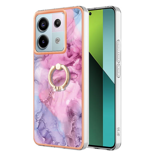YB IMD Series-17 Style-E For Xiaomi Redmi Note 13 Pro 5G / Poco X6 5G Phone Case Kickstand 2.0mm TPU Cover - Rose