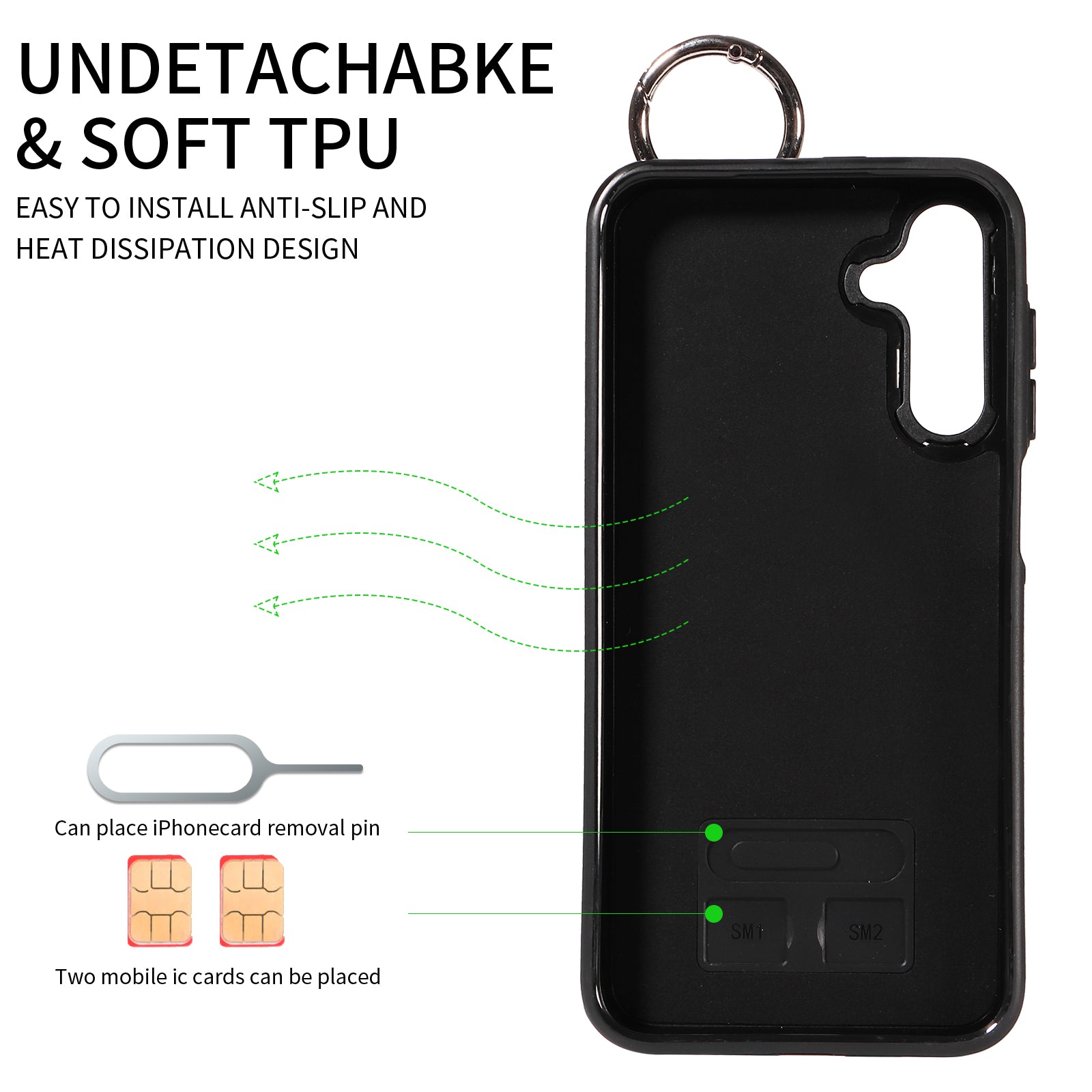 008 For Samsung Galaxy A14 5G / 4G Case Kickstand Leather TPU Phone Cover with Wrist Strap - Brown