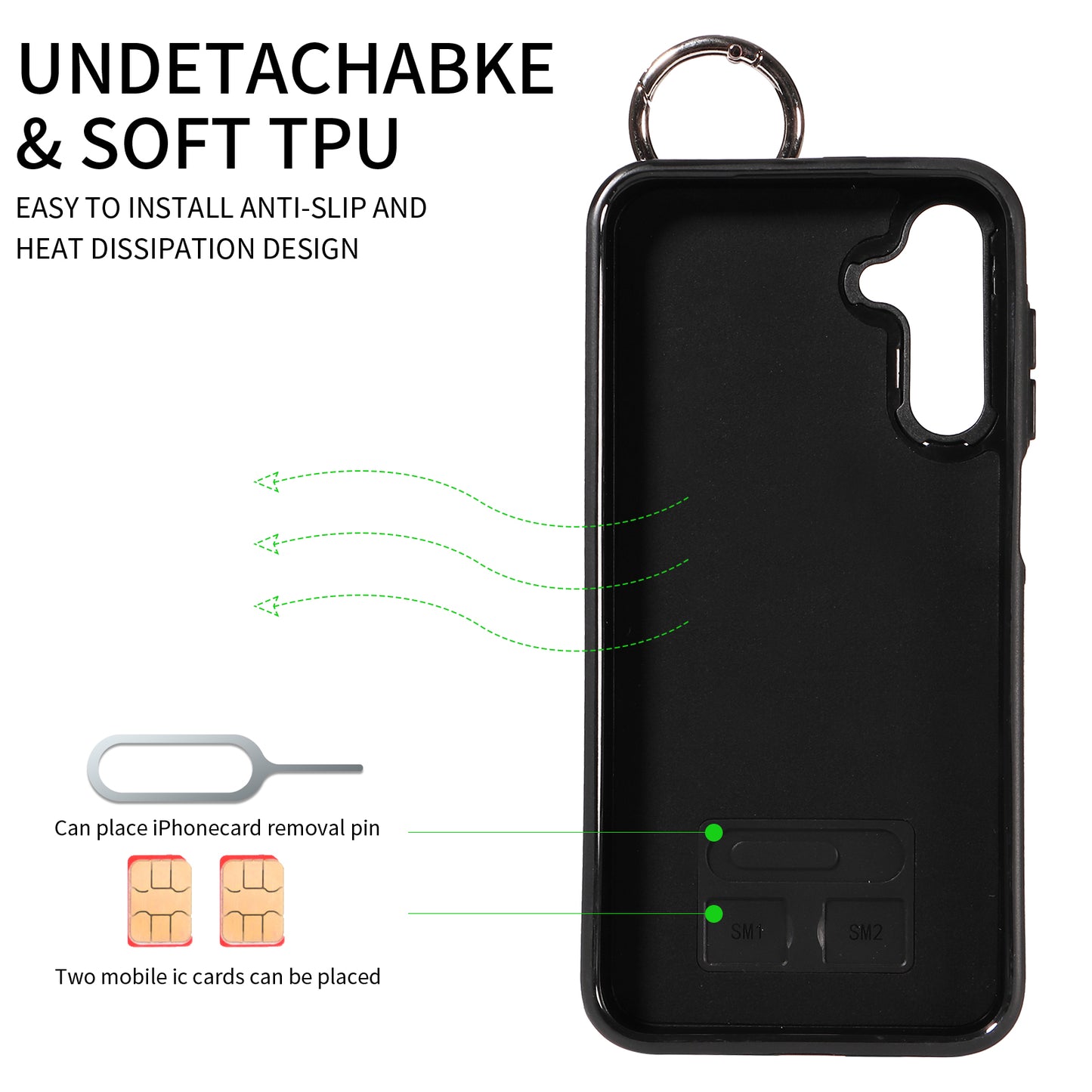 008 For Samsung Galaxy A14 5G / 4G Case Kickstand Leather TPU Phone Cover with Wrist Strap - Brown