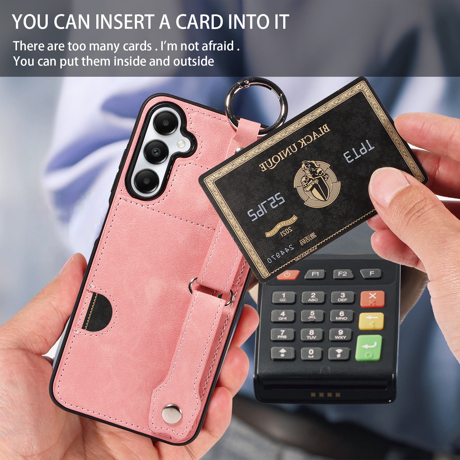 008 For Samsung Galaxy A05s 4G Case Calf Texture Leather+TPU Mobile Phone Cover - Pink