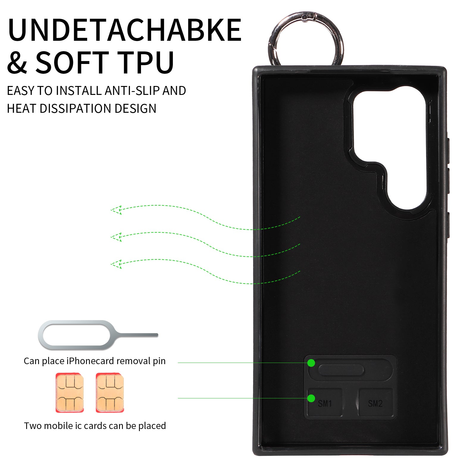 008 For Samsung Galaxy S24 Ultra Kickstand Case Leather TPU Phone Cover with Wrist Strap - Red