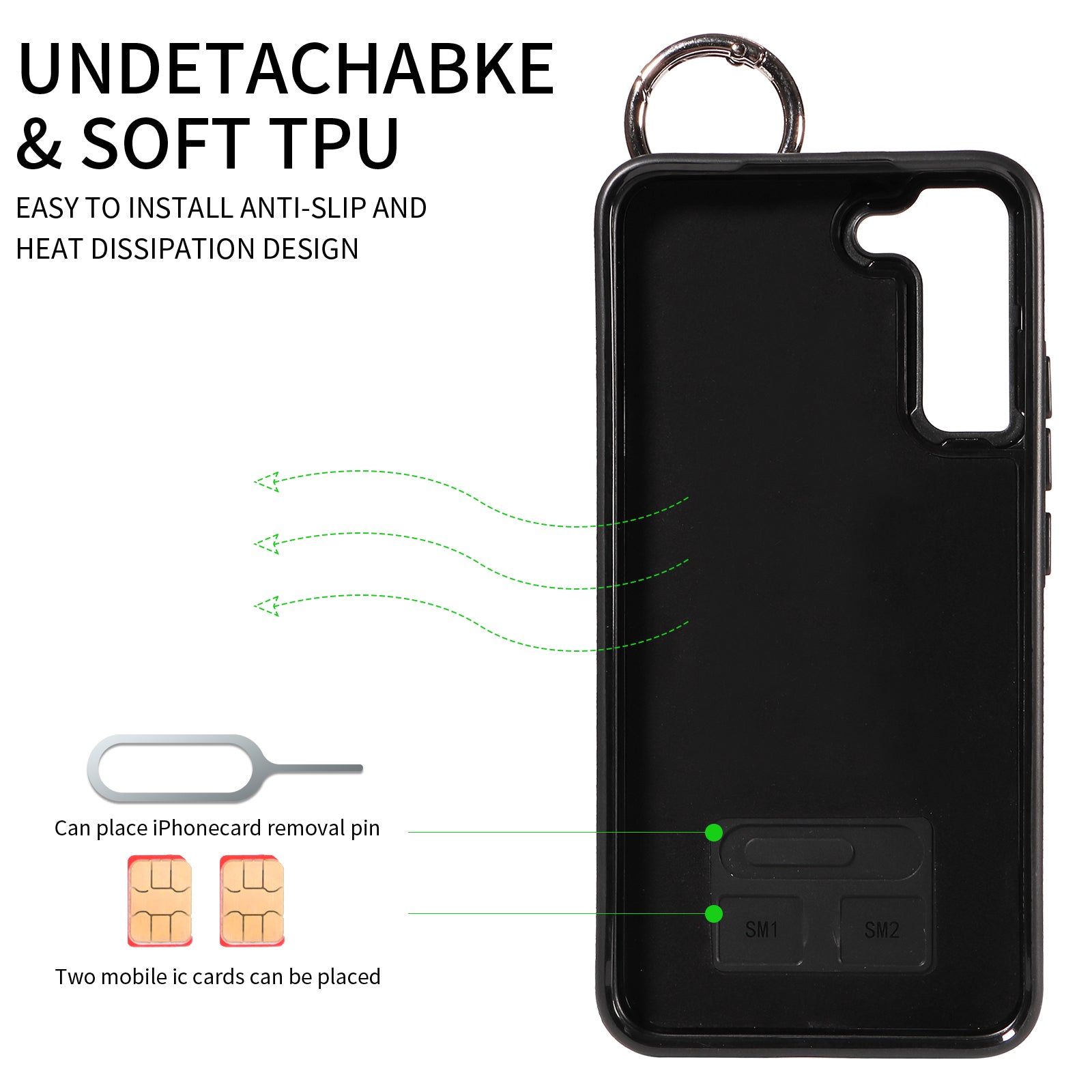 008 For Samsung Galaxy S22+ 5G Case Non-Slip Kickstand Grip Leather+TPU Phone Cover with Card Holder - Brown