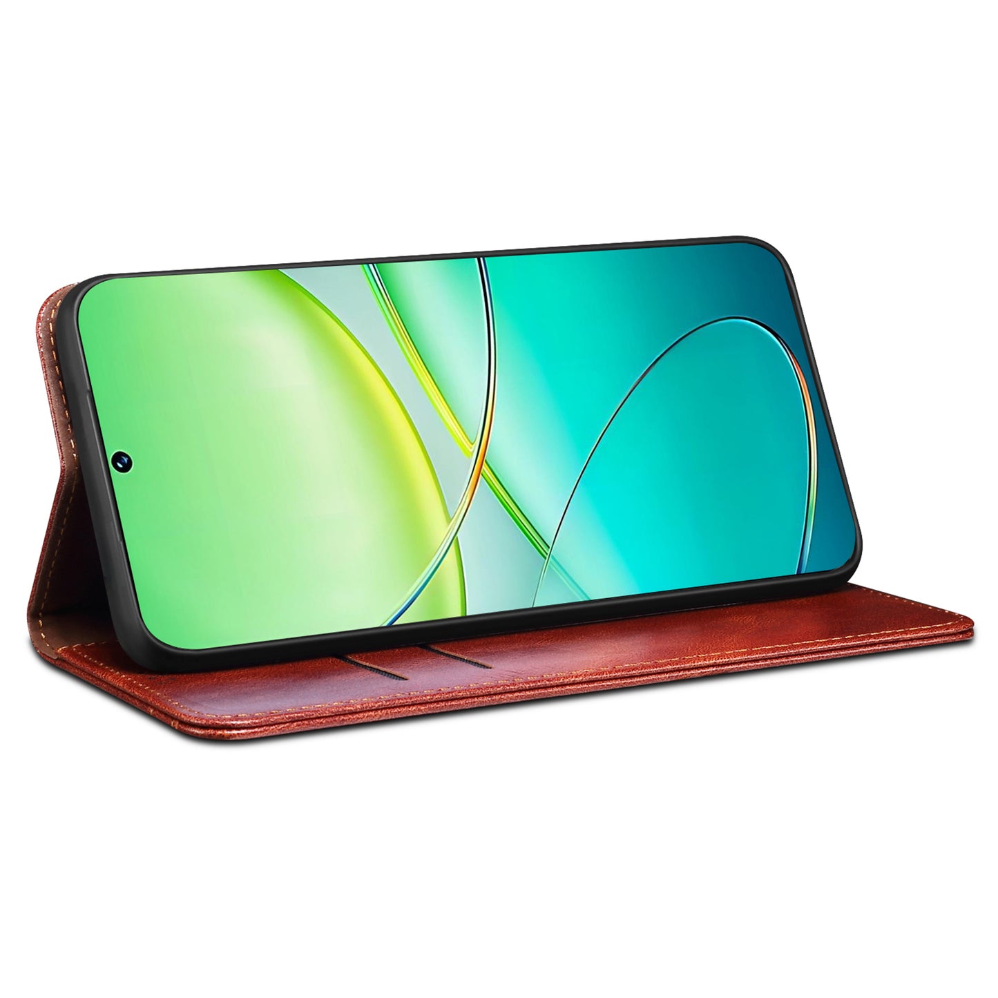 For vivo Y100 5G (Indonesia) / Y200e 5G / V30 Lite 5G (India) / V40 SE 5G / T3 5G Wallet Case Leather Flip Phone Cover - Brown