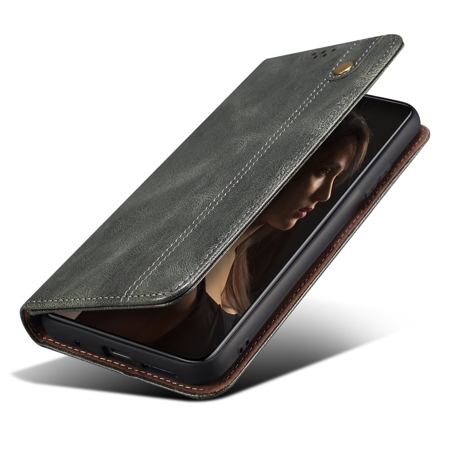 For vivo Y100 5G (Indonesia) / Y200e 5G / V30 Lite 5G (India) / V40 SE 5G / T3 5G Wallet Case Leather Flip Phone Cover - Green