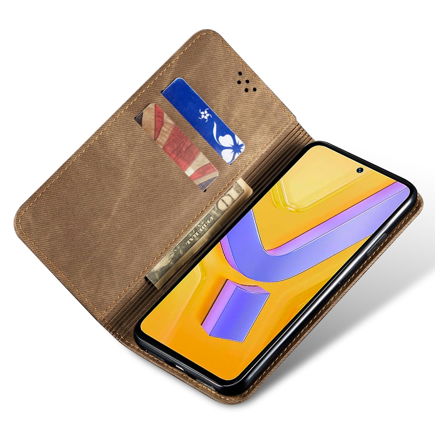 For vivo Y100 5G (Indonesia) / Y200e 5G / V30 Lite 5G (India) / V40 SE 5G / T3 5G Case Wallet Leather Phone Cover - Khaki
