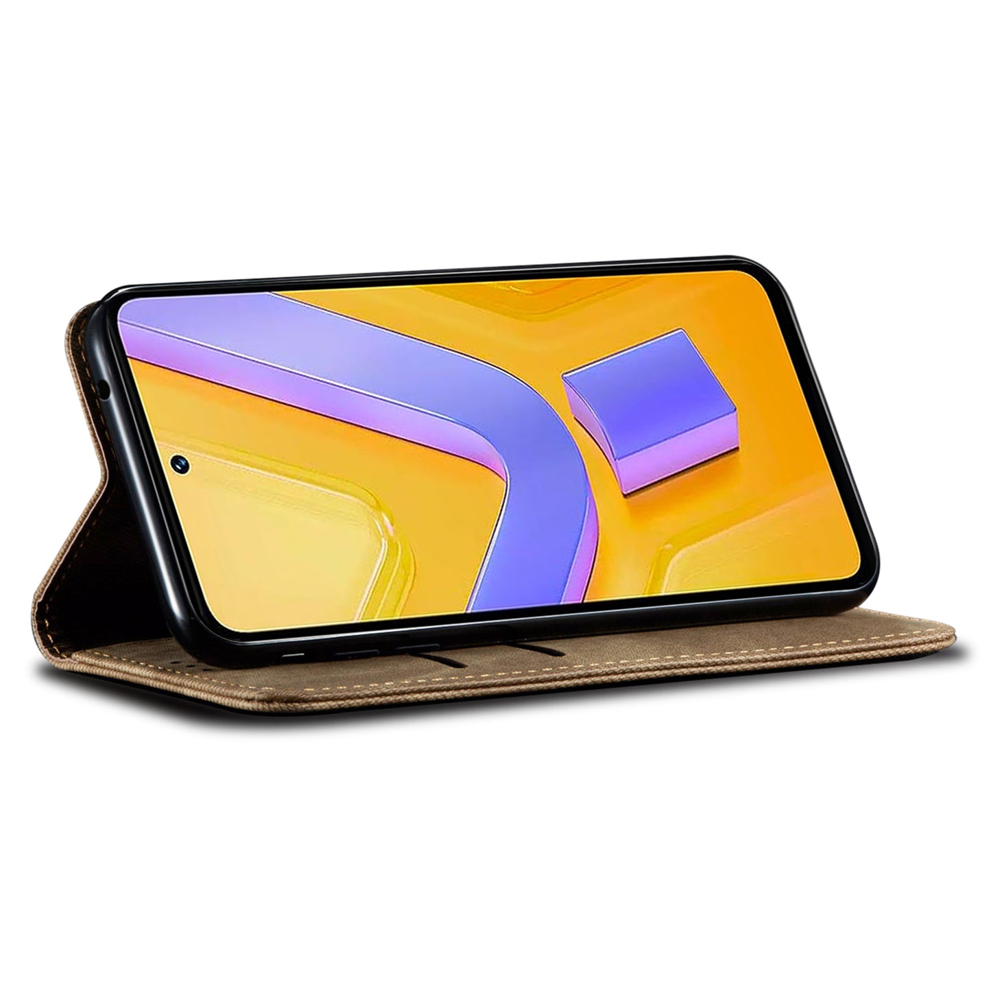 For vivo Y100 5G (Indonesia) / Y200e 5G / V30 Lite 5G (India) / V40 SE 5G / T3 5G Case Wallet Leather Phone Cover - Khaki