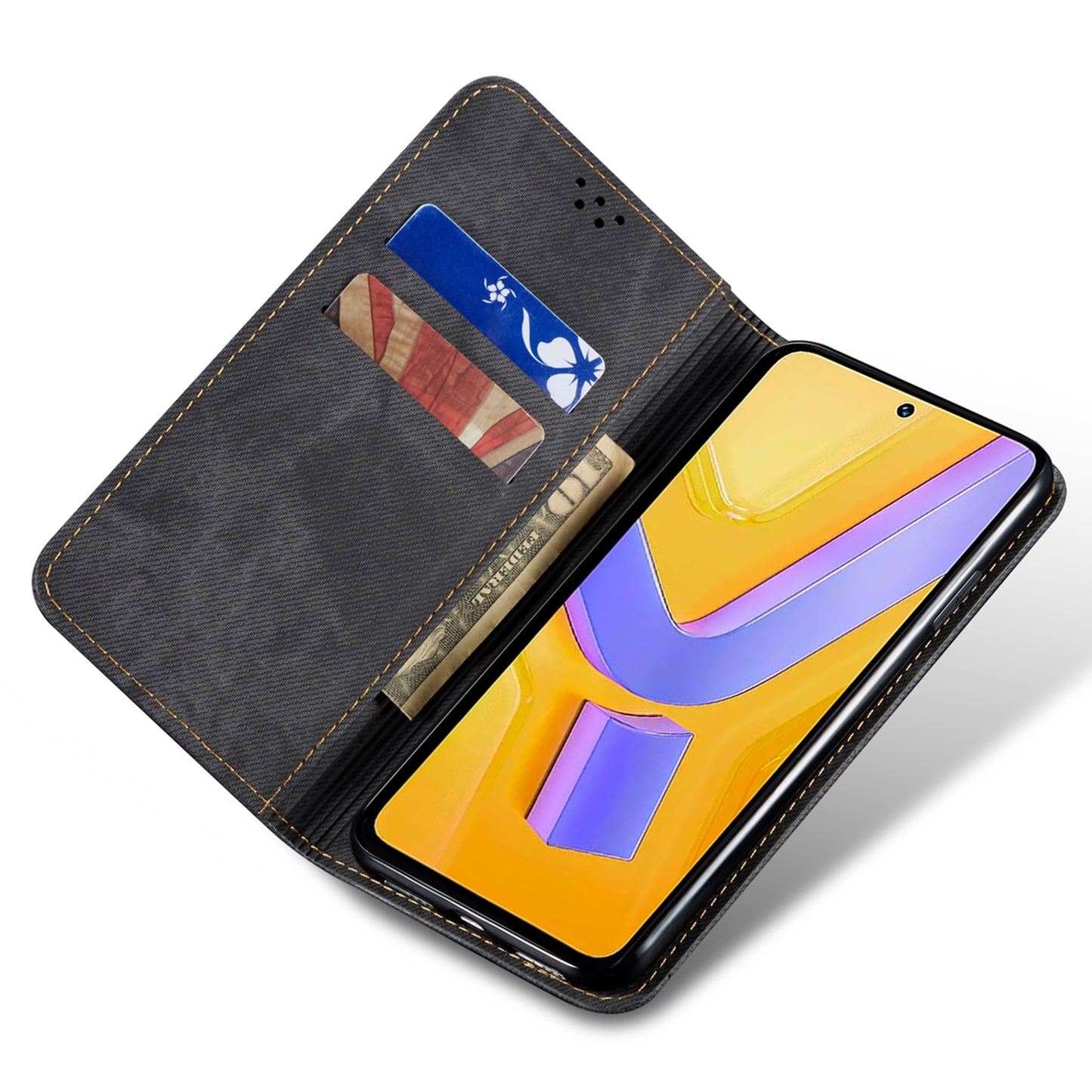For vivo Y100 5G (Indonesia) / Y200e 5G / V30 Lite 5G (India) / V40 SE 5G / T3 5G Case Wallet Leather Phone Cover - Black