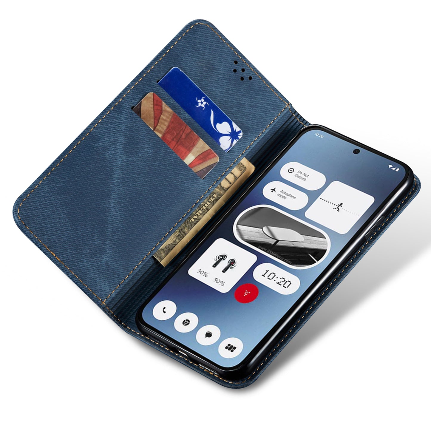 For Nothing Phone (2a) Case Shockproof Leather Stand Phone Cover Mobile Spares Wholesale - Blue