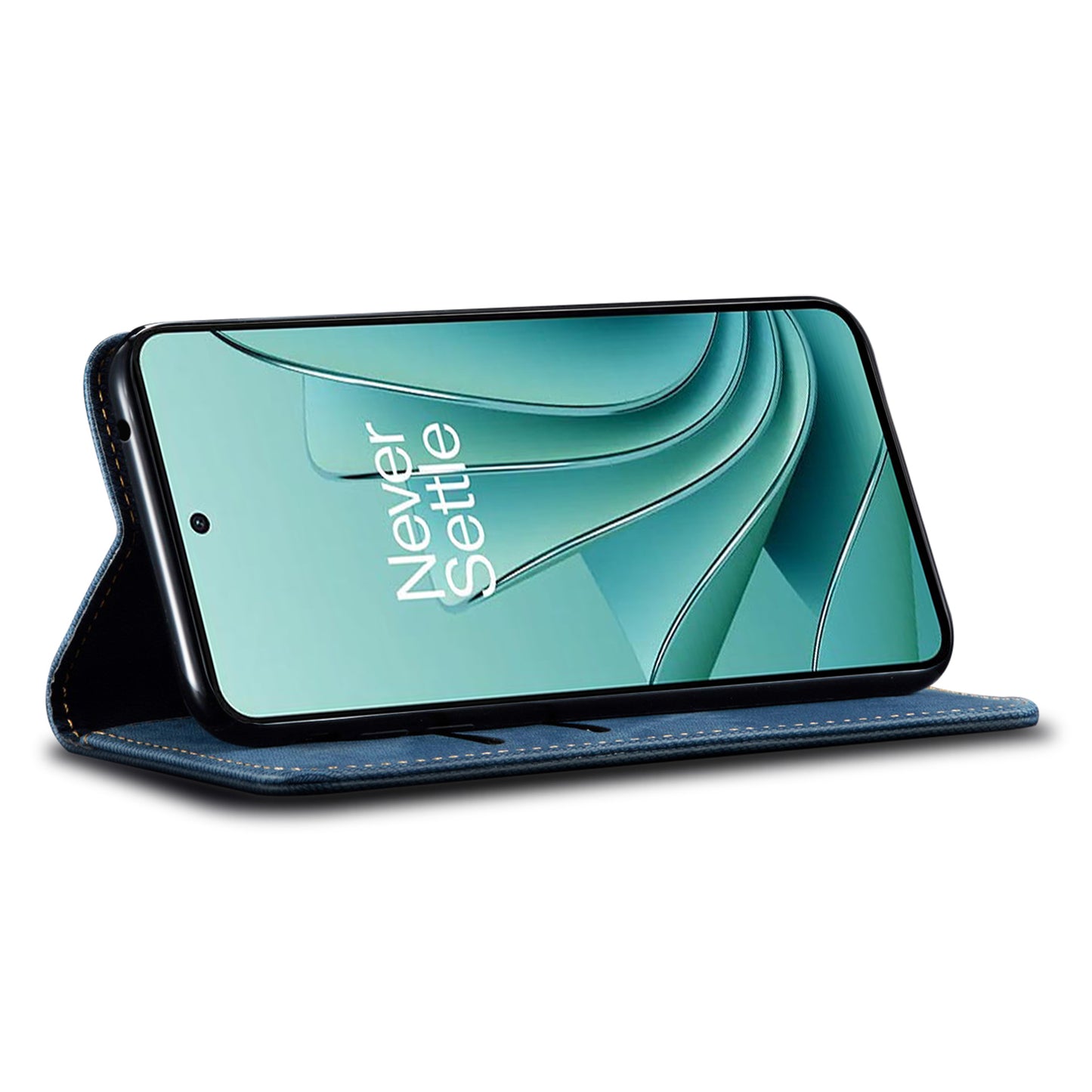 For OnePlus Nord CE4 5G / Ace 3V 5G Case Bump Proof Leather+TPU Stand View Phone Cover - Blue