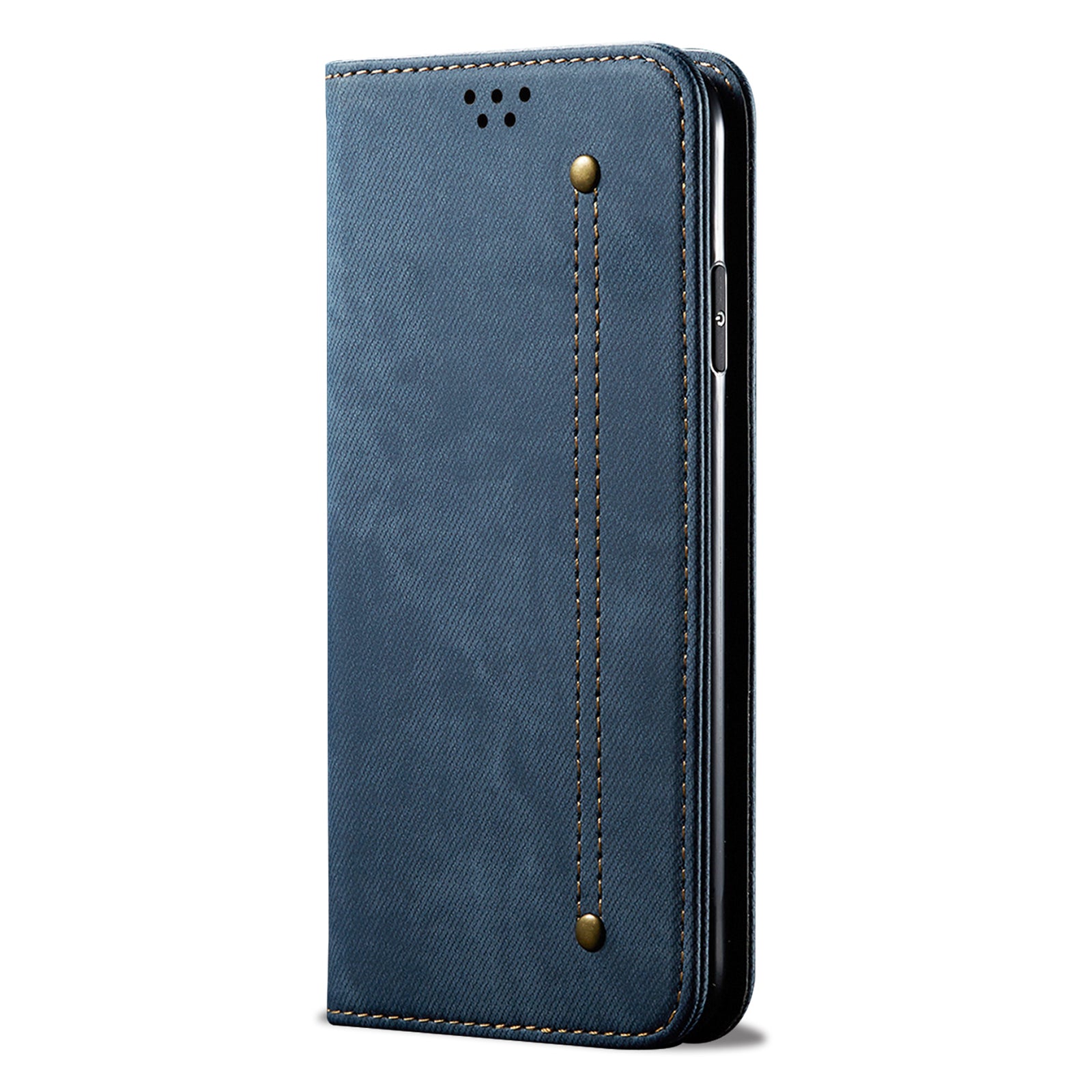 For Samsung Galaxy M15 5G / F15 5G Case Jeans Cloth Texture Leather Wallet Phone Cover - Blue