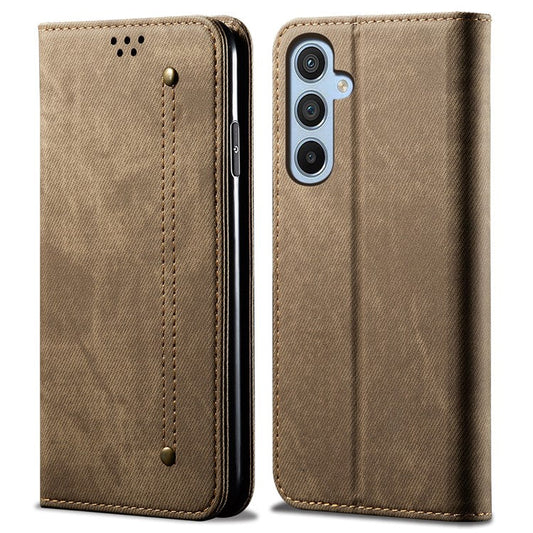 For Samsung Galaxy M55 5G / C55 5G / F55 5G Leather Case Stand Cover Mobile Accessories Wholesale Supplier - Khaki